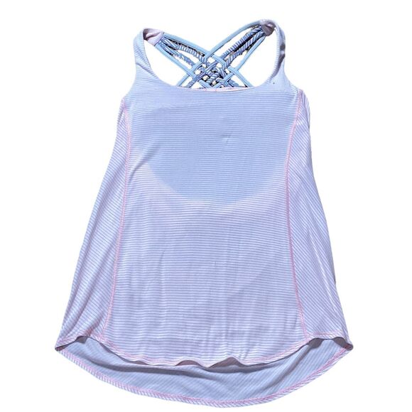 Tops - Lululemon Women's Tank Top Open back Strappy Built in Sports Bra Size 4